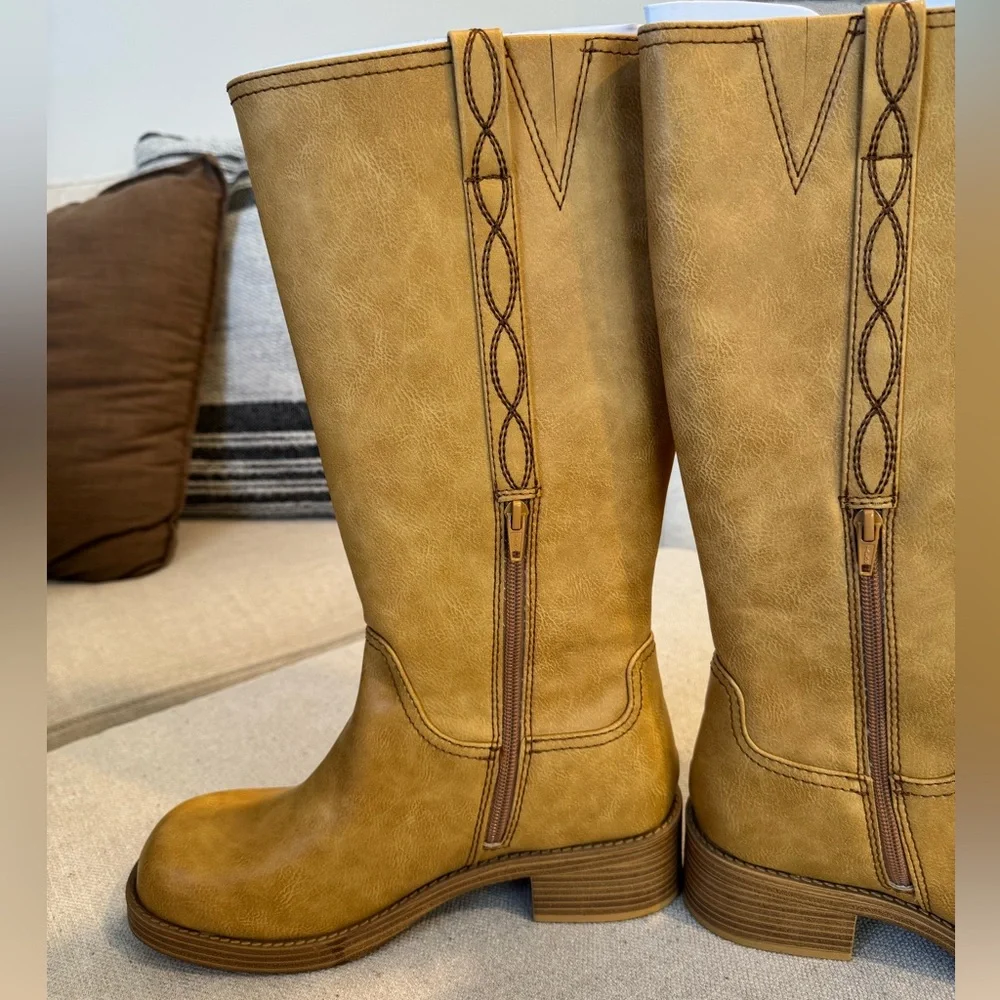 No Boundaries Women's Tall Riding Boot, Honey Tan, Sz 10, NWT - Picture 7 of 9